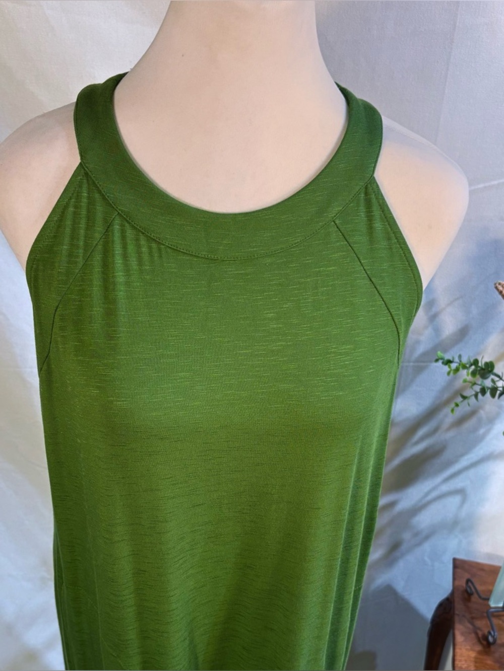 NWT J. Jill Palm Green Sleeveless Maxi Dress Pockets Sz Small Petite💛 - Picture 6 of 11